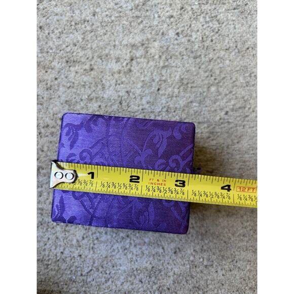 Vtg RED HAT SOCIETY 2” Blown Stained Glass Hat w/ Purple Leaf And Bow With Box - Picture 10 of 10